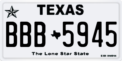 TX license plate BBB5945