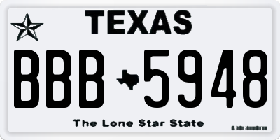 TX license plate BBB5948