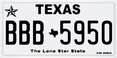 TX license plate BBB5950