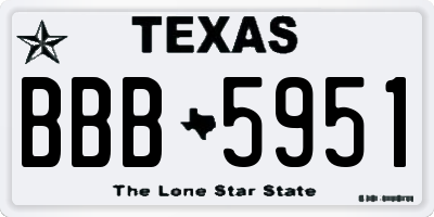 TX license plate BBB5951