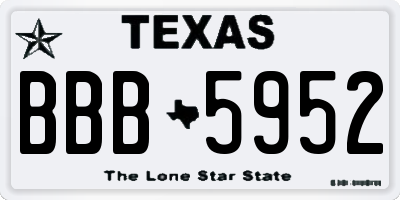 TX license plate BBB5952