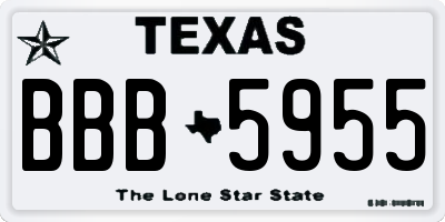 TX license plate BBB5955