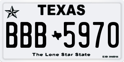 TX license plate BBB5970