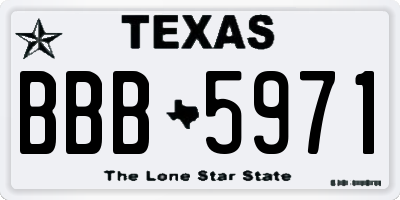 TX license plate BBB5971