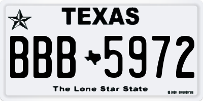 TX license plate BBB5972