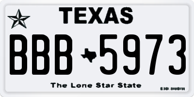 TX license plate BBB5973