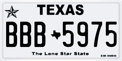 TX license plate BBB5975