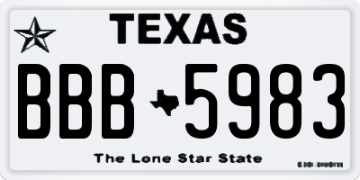 TX license plate BBB5983