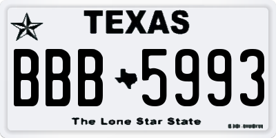 TX license plate BBB5993