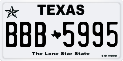 TX license plate BBB5995