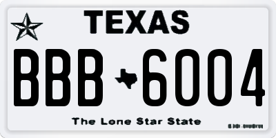 TX license plate BBB6004