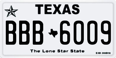 TX license plate BBB6009