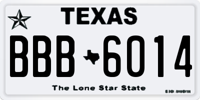 TX license plate BBB6014