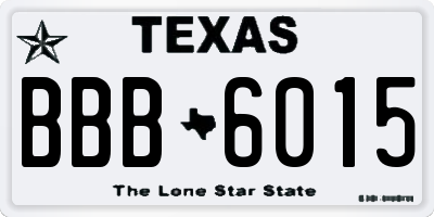 TX license plate BBB6015