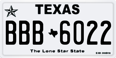 TX license plate BBB6022