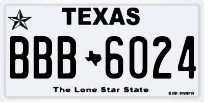 TX license plate BBB6024