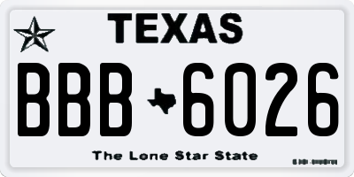 TX license plate BBB6026