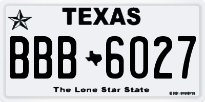 TX license plate BBB6027