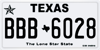 TX license plate BBB6028