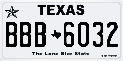 TX license plate BBB6032
