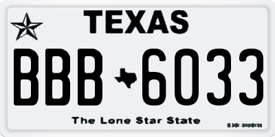 TX license plate BBB6033