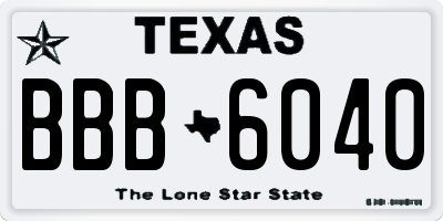 TX license plate BBB6040