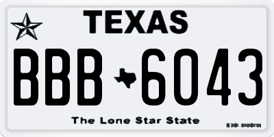 TX license plate BBB6043