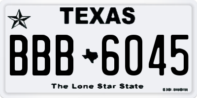 TX license plate BBB6045