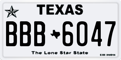 TX license plate BBB6047