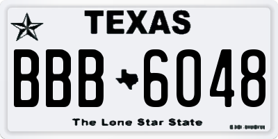 TX license plate BBB6048