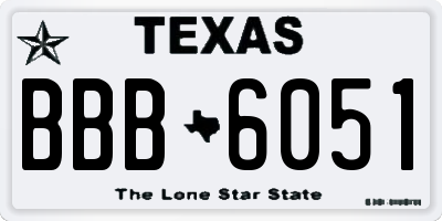 TX license plate BBB6051