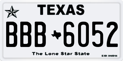 TX license plate BBB6052
