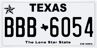 TX license plate BBB6054