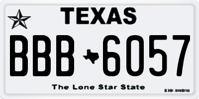 TX license plate BBB6057