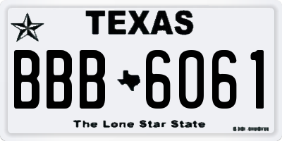 TX license plate BBB6061