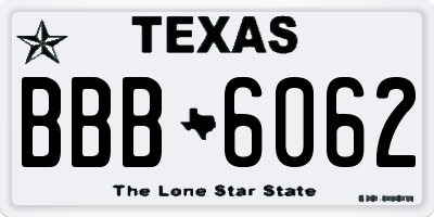 TX license plate BBB6062