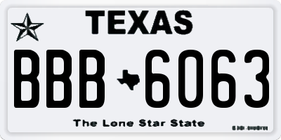 TX license plate BBB6063