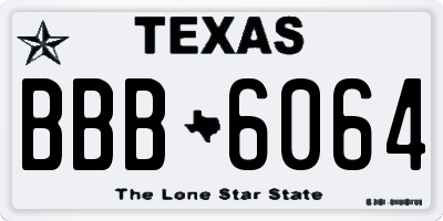 TX license plate BBB6064