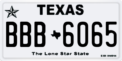 TX license plate BBB6065