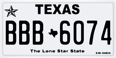 TX license plate BBB6074