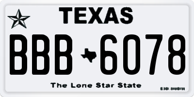 TX license plate BBB6078