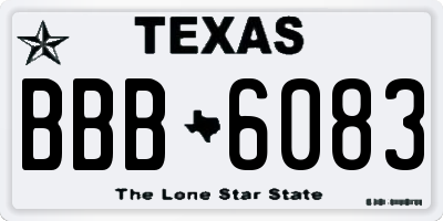 TX license plate BBB6083