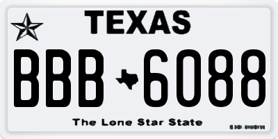 TX license plate BBB6088