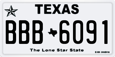 TX license plate BBB6091