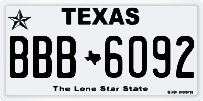 TX license plate BBB6092