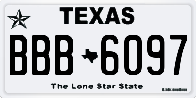 TX license plate BBB6097