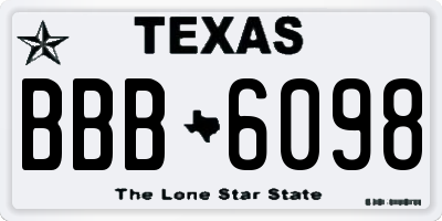 TX license plate BBB6098