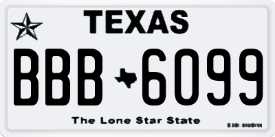 TX license plate BBB6099