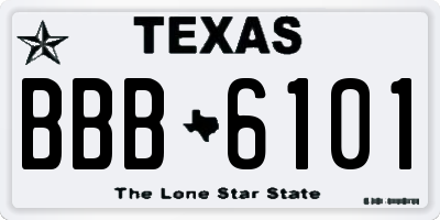 TX license plate BBB6101