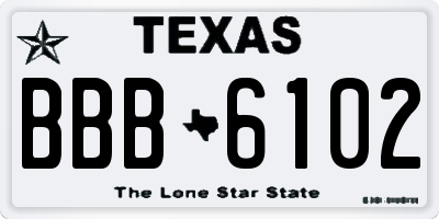 TX license plate BBB6102